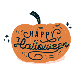 Glückliches Halloween-Kürbisaufkleberabzeichen PNG-Design