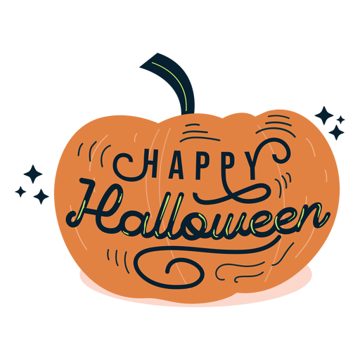 Happy halloween pumpkin sticker badge PNG Design