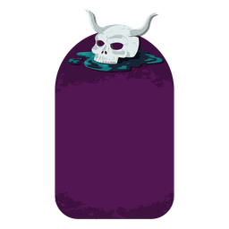 Horn skull sticker badge PNG Design