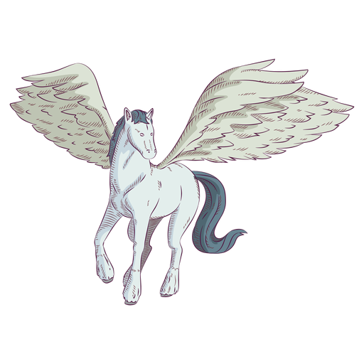 Pferd Pegasus farbige farbige Illustration PNG-Design