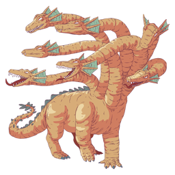 Hydra reptile colored coloured illustration