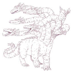Ilustração do réptil Hydra Desenho PNG