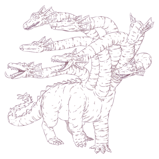 Hydra reptile illustration PNG Design