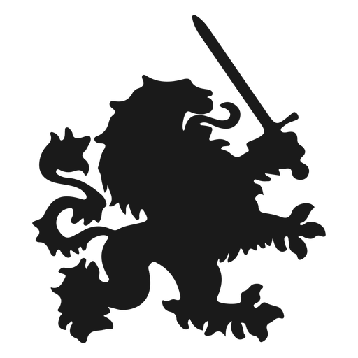 Lion tail sword silhouette PNG Design