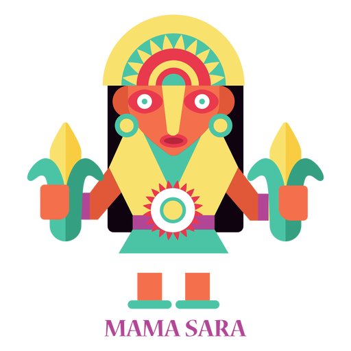 Mama sara inca divinity flat Desenho PNG