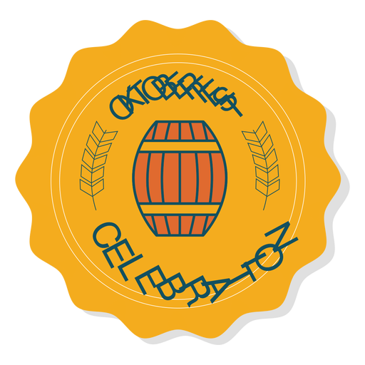 Oktoberfest celebration barrel badge sticker PNG Design