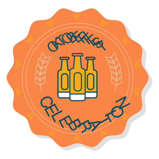 Oktoberfest celebration bottle badge sticker PNG Design