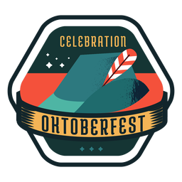 Etiqueta engomada de la insignia de la cinta del sombrero del casquillo de la celebración del Oktoberfest Diseño PNG