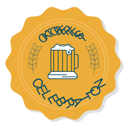 Oktoberfest celebration cup badge sticker PNG Design