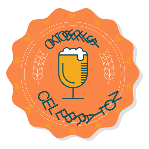 Oktoberfest celebration glass badge sticker PNG Design