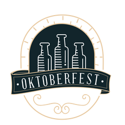 Oktoberfest Bottle Ribbon Badge Sticker PNG & SVG Design For T-Shirts