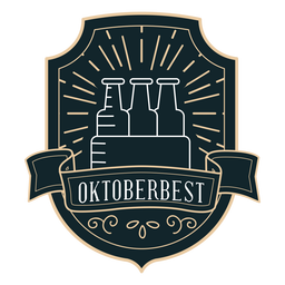 Oktoberfest box ribbon badge sticker Diseño PNG