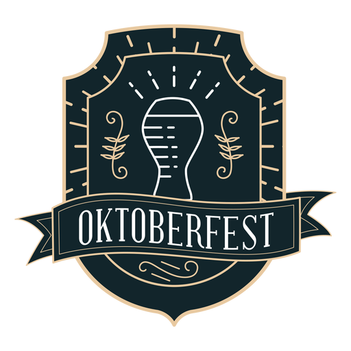 Etiqueta engomada de la insignia de la cinta de vidrio Oktoberfest Diseño PNG