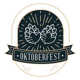 Oktoberfest Hop Ribbon Badge Sticker PNG & SVG Design For T-Shirts