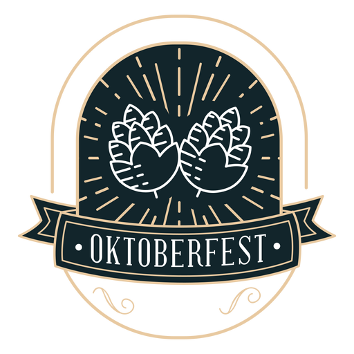 Oktoberfest hop ribbon badge sticker PNG Design