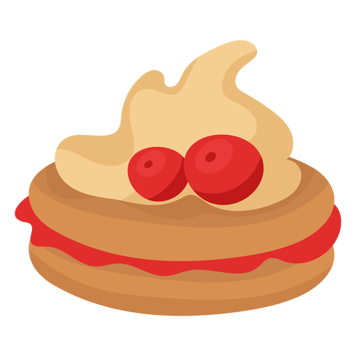 Pastry cake cherry flat PNG Design