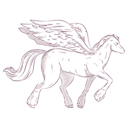 Ilustración de caballo Pegaso Diseño PNG