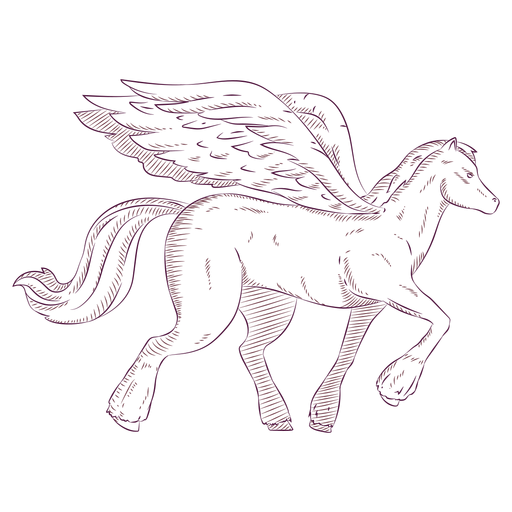 Ilustração do cavalo Pegasus Desenho PNG