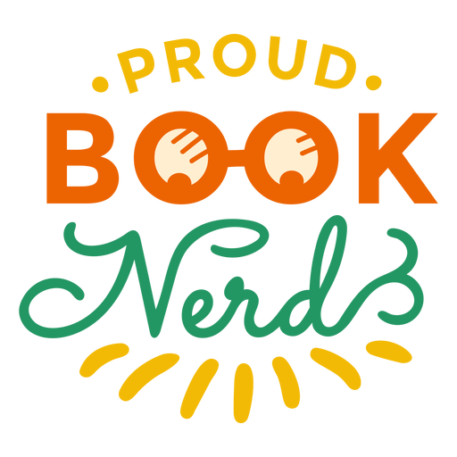 Etiqueta engomada orgullosa de la insignia de las gafas del nerd del libro Diseño PNG
