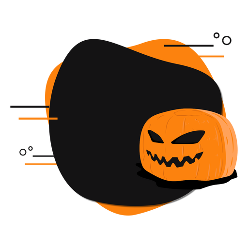 Pumpkin badge sticker PNG Design