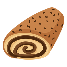 Roll bread loaf flat PNG Design