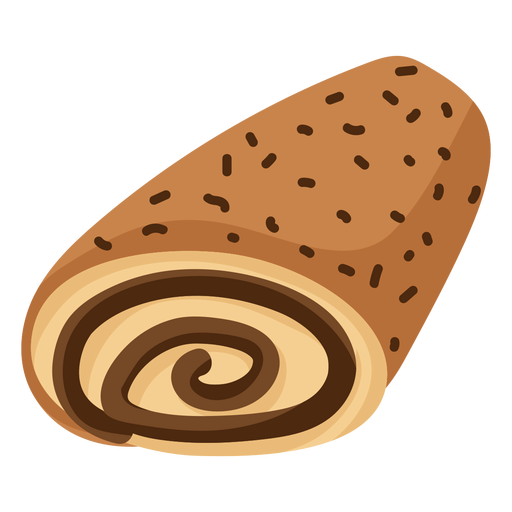 Rolo de pão de forma plana Desenho PNG