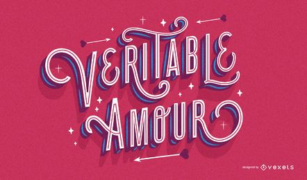 French valentine's lettering design French valentine's lettering design
