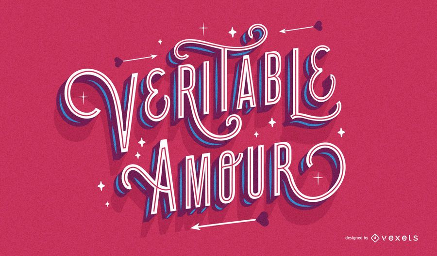 French valentine's lettering design French valentine's lettering design
