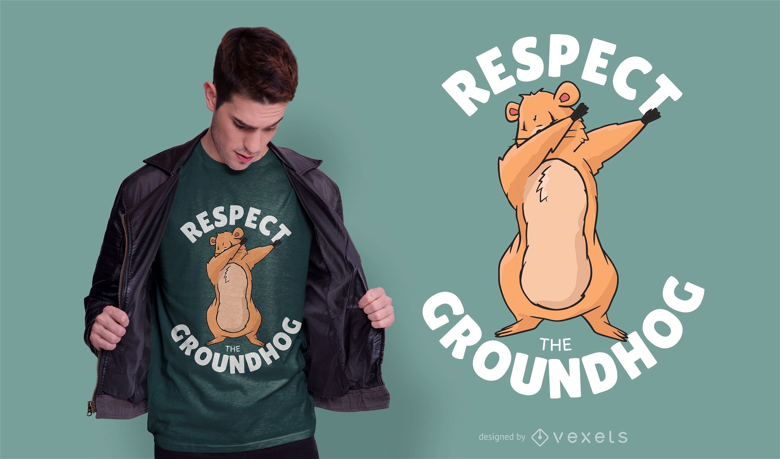 Respektieren Sie das Murmeltier-T-Shirt-Design
