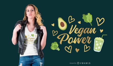 Design de t-shirt de poder vegan Design de t-shirt de poder vegan
