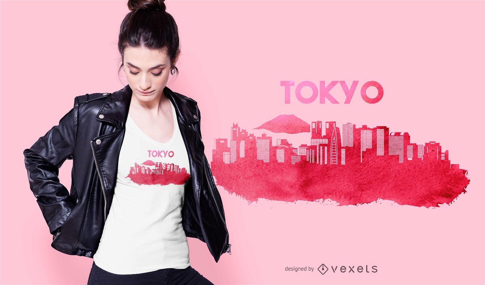 Design de camiseta do horizonte de Tóquio