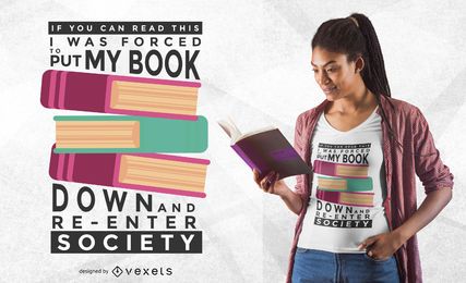 Livro para baixo design de t-shirt Livro para baixo design de t-shirt