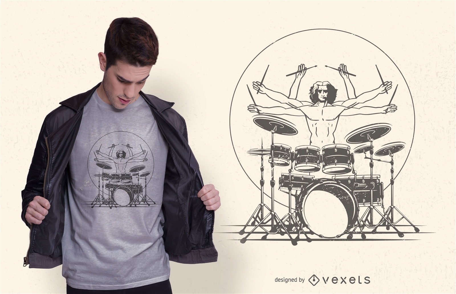 Schlagzeuger spielt T-Shirt Design