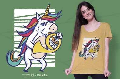 French horn unicorn t-shirt design French horn unicorn t-shirt design
