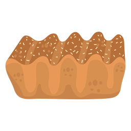 Sesame bread loaf flat PNG Design