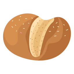 Pan de sésamo plano Diseño PNG