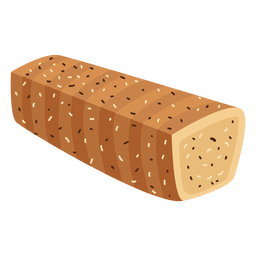 Sesame poppy bread loaf flat PNG Design Transparent PNG