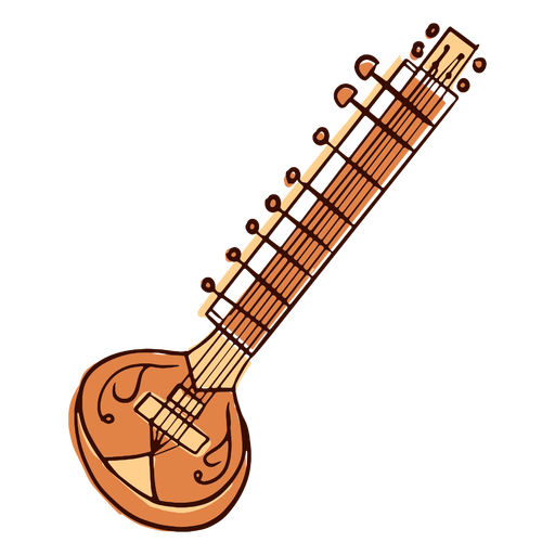 Sitar flat Desenho PNG