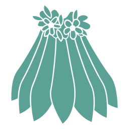 Silhueta detalhada da flor da saia Desenho PNG