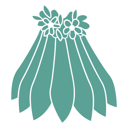 Falda flor silueta detallada Diseño PNG
