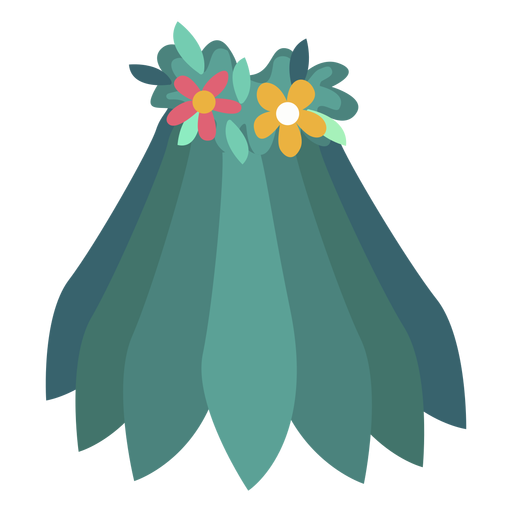 Falda flor plana Diseño PNG