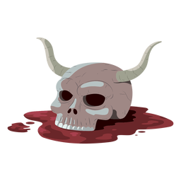 Skull horn blood illustration PNG Design