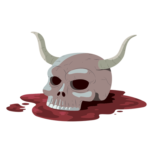 Skull horn blood illustration PNG Design