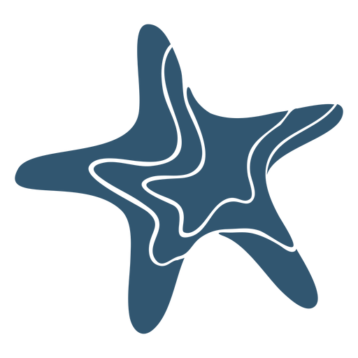 Silueta detallada de estrella de mar Diseño PNG