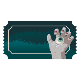 Ticket mano ojo plano Diseño PNG