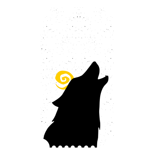 Ticket Wolf flach PNG-Design