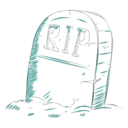 Tombstone rip line illustration PNG Design