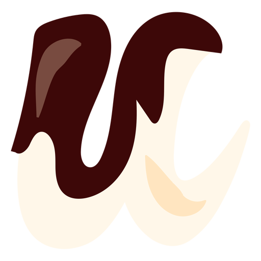 U u letter chocolate flat PNG Design
