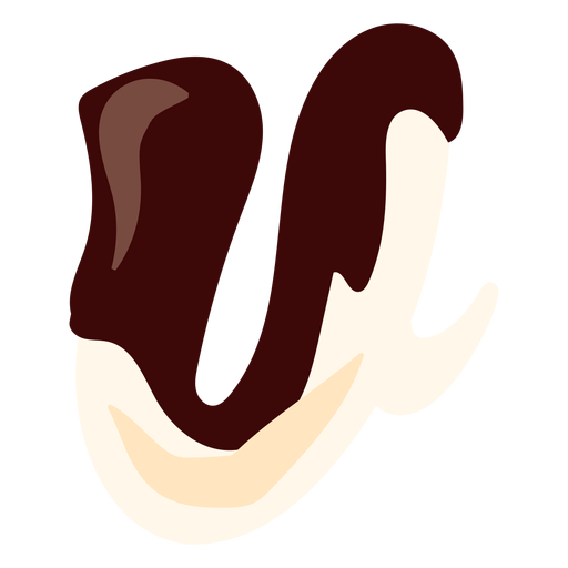 V v letter chocolate flat PNG Design
