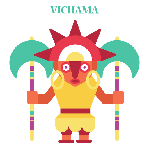 Vichama inca divinity flat Desenho PNG